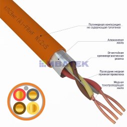 Кабель огнестойкий КПСЭнг(А)-FRHF 2x2x0,50мм2, бухта 200м REXANT