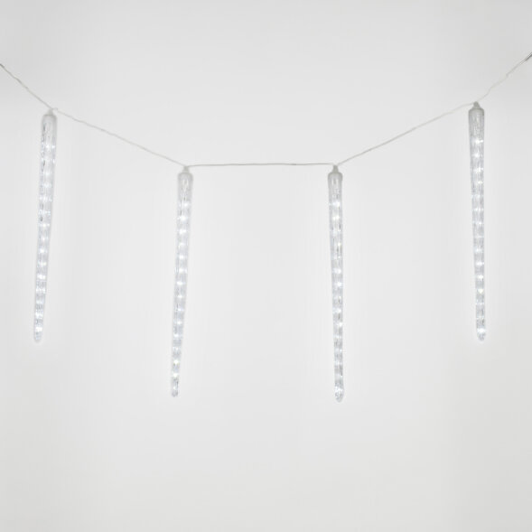 ULD-E3005-300-DTK WHITE IP44 ICICLE Занавес светодиодный фигурный Сосульки. соединяемый. 2.7х0.42м. 10 подвесов. Белый свет. Провод прозрачный. TM Uniel.
