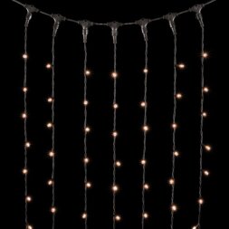 Гирлянда Занавес 2 x 3 м Экстра Тепло-Белый 220В, 600 LED, Провод Черный Каучук, IP65