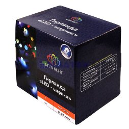 Гирлянда светодиодная Мультишарики O17,5мм 20м 200 LED RGB черный ПВХ IP65 быстрая смена цвета 24В NEON-NIGHT
