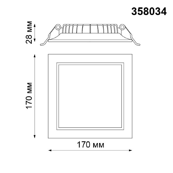 358034 NT19 079 белый Встраиваемый светильник IP20 LED 4100К 20W 220V LUNA