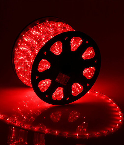 27-103 Светодиодный Дюралайт O13 мм Красный 24В, 36 LED/м, Свечение 360°, IP65, Бухта 100м