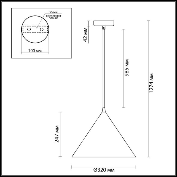 3724/24L LN19 038 чёрный Подвес LED 24W 220V LENNY