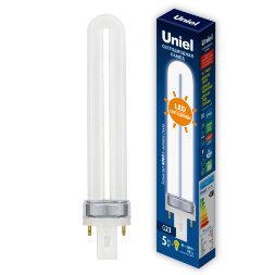 LED-PL-5W-4000K-G23-FR PLZ03WH Лампа светодиодная. Форма PL. матовая. Белый свет 4000K. Картон. ТМ Uniel