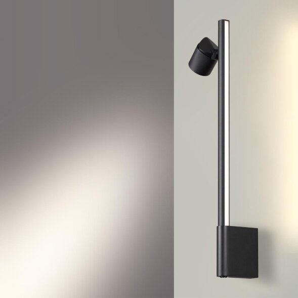 359313 OVER NT24 000 черный Светильник настенный диммируемый (выключатель) IP20 LED 7W+7W 4000K 220-