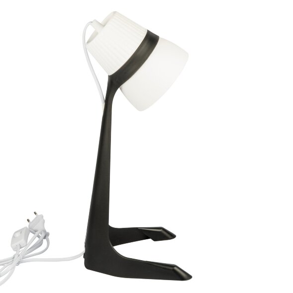 ULO-K22 D/E14/A BLACK/WHITE Светильник настольный, 40W. Цоколь E14. Механический выключатель. Черный с белым. ТМ Uniel