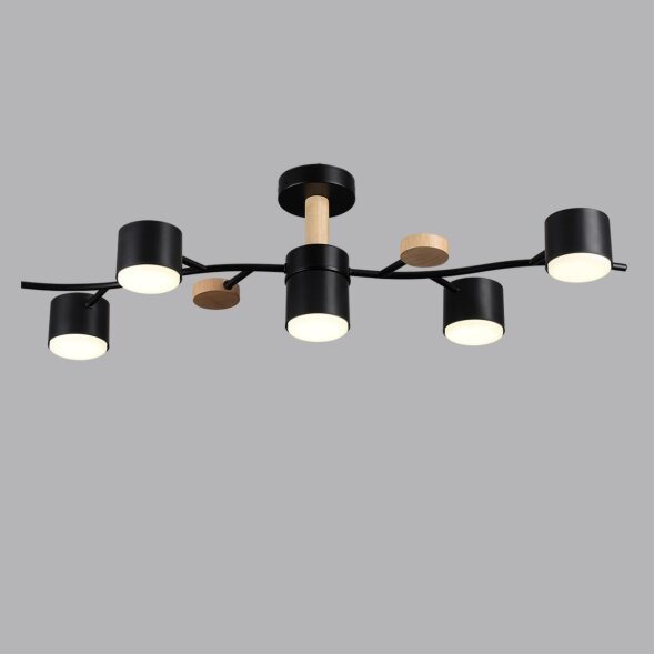 8194/5C COMFI LN25 261 черный, металл/дерево/пластик Потолочный светильник LED GX53 5*9W 220V CRYPTO