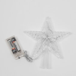 ULD-H1515-010/STB/2AA WARM WHITE STAR-2 Украшение светодиодное для ёлки «Звезда-2», 15см, на батарейках (не в/к). 10 светодиодов. Теплый белый свет. Прозрачный провод. TM Uniel.