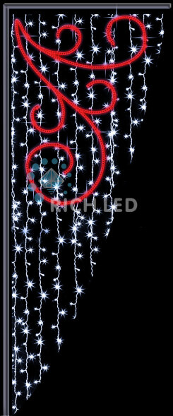 Светодиодная консоль  Вьюга Rich LED, 0,76х1,87, 220В, IP65, 27 Вт, цвет: Красный белый