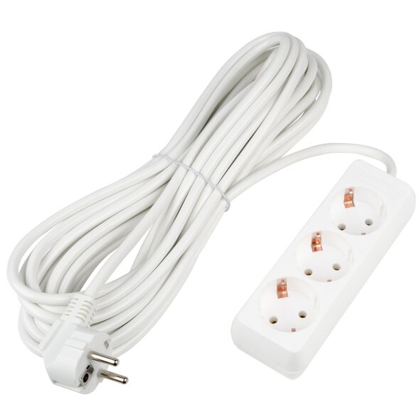 S-GCU3-10 WHITE Удлинитель серии Ultra, шнур 10м., 3 гнезда, 16A, с/з. Белый. TM Uniel