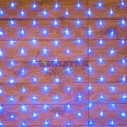 Гирлянда Сеть 1,5х1,5м, прозрачный ПВХ, 150 LED Синий