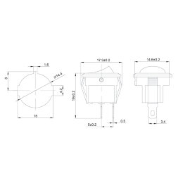 Выключатель клавишный круглый 250V 3А (2с) ON-OFF красный Micro (RWB-105, SC-214) REXANT