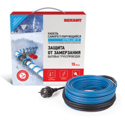 Кабель греющий саморегулирующийся 15MSR-PB, на трубу, 20м/300Вт REXANT