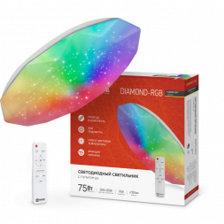 Светильник светодиодный COMFORT DIAMOND-RGB 75Вт 230В 3000-6500K 6000Лм 500x105мм с пультом ДУ IN HOME