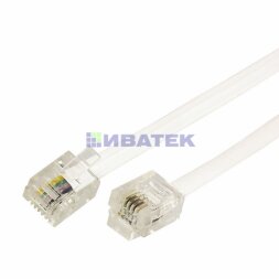 Удлинитель телефонный, плоский, RJ-11 (6P-4C), 25м, белый REXANT
