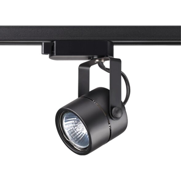 370427 NT19 100 черный Трековый светильник IP20 GU10 50W 220V PIPE