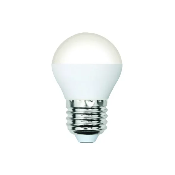 LED-G45-6W-4000K-E27-FR-SLS Лампа светодиодная. Форма шар. матовая. Белый свет 4000K. ТМ Volpe