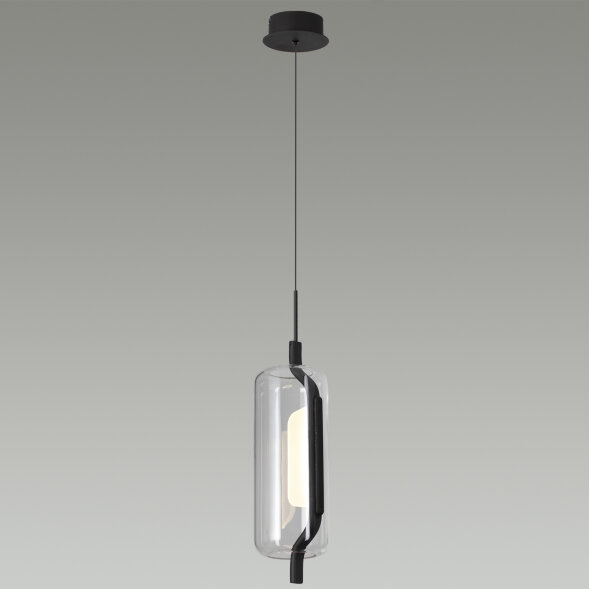 5003/10L L-VISION ODL23 283 черный матовый/прозрачный/стекло Подвес LED 10W 3000K KAVIA