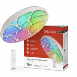 Светильник светодиодный COMFORT SHELL-RGB 75Вт 230В 3000-6500K 6000Лм 500x80мм с пультом ДУ IN HOME