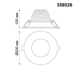 358026 NT19 091 белый Встраиваемый светильник IP20 LED 4100К 30W 220V GLOK