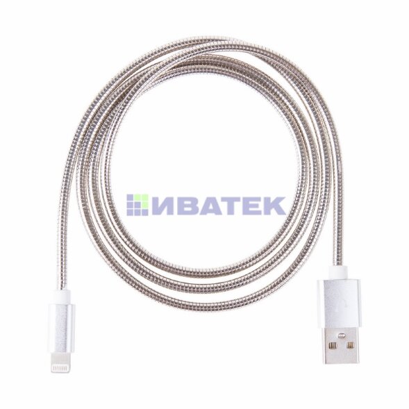 Кабель USB-A – Lightning для Apple, 2,4А, 1м, в металлической оплетке REXANT