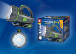S-SL011-BA Black Фонарь Uniel серии Стандарт Professional spotlight 3 max . пластиковый корпус. 3 Watt LED. упаковка цветной короб. 3.6V 1200mA Ni-MH battery в-к. цвет черный