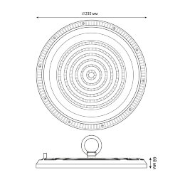 ULY-U37D-100W-4000K IP65 GREY Светильник светодиодный промышленный. Белый свет 4000K. Угол 90 градусов. TM Uniel