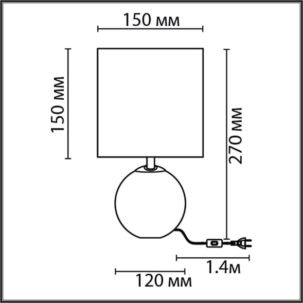 8230/1T CLASSI LN25 382 серый, керамика/текстиль Настольная лампа E14 1*40W 220V KOHALA