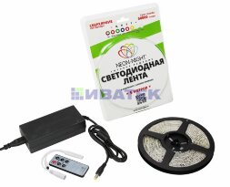 Лента светодиодная 12В, SMD5050, 14,4Вт/м, 60 LED/м, RGB, 10мм, 5м, IP65 LAMPER