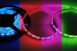Лента светодиодная 12В, SMD5050, 14,4Вт/м, 60 LED/м, RGB, 10мм, 5м, IP65 LAMPER