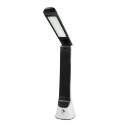 TLD-564 White-Black-LED-500Lm-3000-6000K-Dimmer-NightLight Светильник настольный с ночником. 8W. Сенсорный выключатель. Диммер. Белый с черным. ТМ Uniel