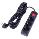 S-GCU3-7B BLACK Удлинитель серии Ultra, шнур 7м., 3 гнезда, 16A, с/з. Черный. TM Uniel