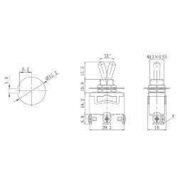 Тумблер 250V 15А (3c) ON-(ON) однополюсной (KN-112) REXANT