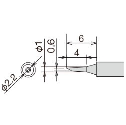Сменное жало-нагреватель (картридж) d2.9х25мм GOOT RX-81HRT-0.6C 24V